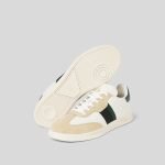 Leather sneakers with contrasting trim in white